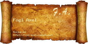 Fogl Axel névjegykártya